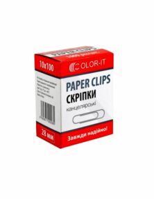 Скріпки Color-it S328 28 мм / 100 штук овальні