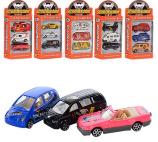 Набір машинок металеві 3 машинки 6 видів PT 2007