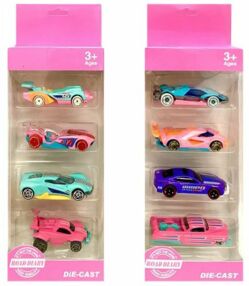 Набір машинок для дівчаток металеві 4 штуки 698-04PS