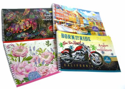 Альбом 36 аркушів на спіралі глітер 120гр