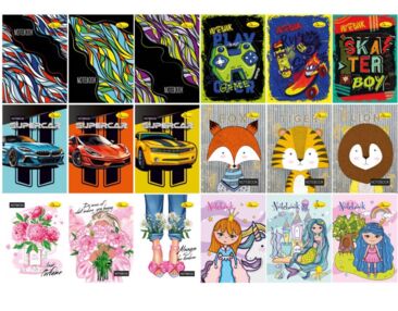 Блокнот А6 40аркушів посипка пружина збоку