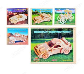 гра деревяна пазли 3D 4 види машини MD 0472