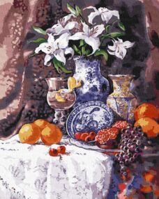 Розпис по номерах 40х50 КНО2934 Білосніжні лілії "Ідейка"