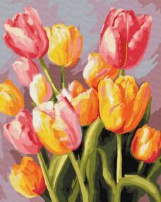 Розпис по номерах 40х50 КНО3268 Весняний букет "Ідейка"