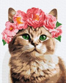 Розпис по номерах 40х50 КНО6508 Витончена кішечка "Ідейка"