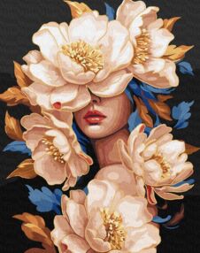Розпис по номерах 40х50 КНО8428 Квіткова красуня з фарбами металік "Ідейка"