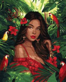 Розпис по номерах 40х50 КНО8455 Тропічна принцеса "Ідейка"