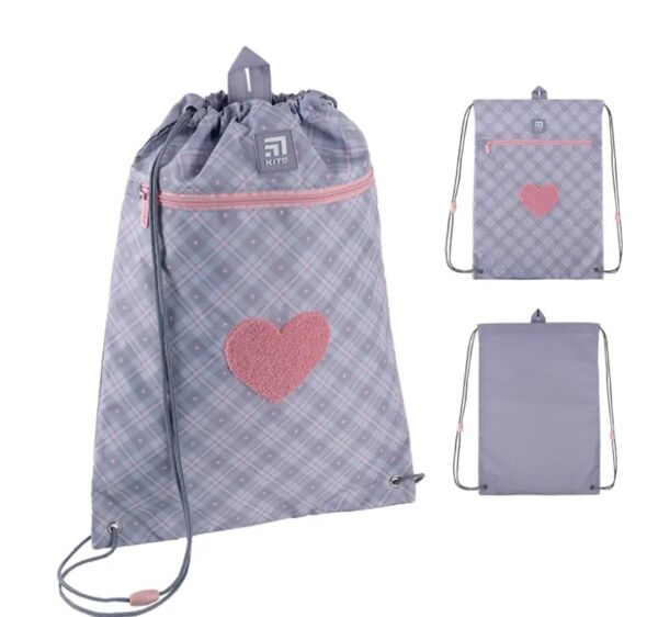 Сумка для взуття Kite К24-601М-23 Fluffy  heart з кишенею 46х33см Ціна (цена) 268.90грн. | придбати  купити (купить) Сумка для взуття Kite К24-601М-23 Fluffy  heart з кишенею 46х33см доставка по Украине, купить книгу, детские игрушки, компакт диски 0
