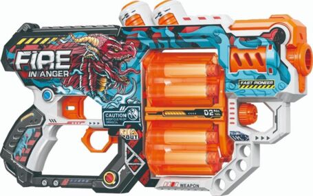 Пістолет механічний з подвійним барабаном та мякими набоями 12штук ВН102