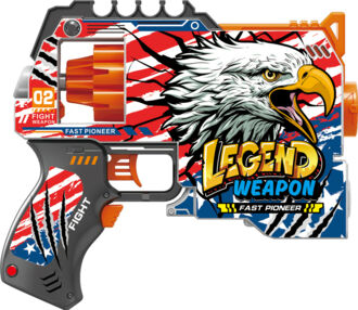 Пістолет автоматичний з барабаном та мякими набоями на батарейках 12штук  ВН106