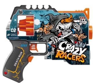 Пістолет автоматичний з подвійним барабаном та мякими набоями на батарейках 12штук  ВН105