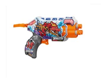 Іграшковий Пістолет механічний з барабаном та мякими набоями дракон 4 штуки  ВН128