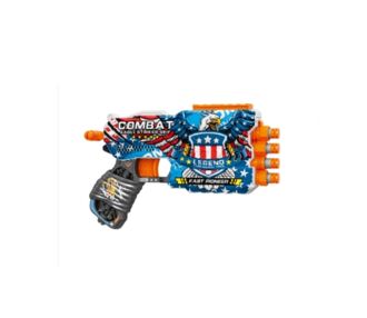 Іграшковий Пістолет механічний чотириствольний з мякими набоями 12 штук ВН140