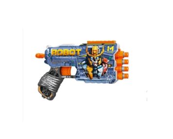 Іграшковий Пістолет механічний чотириствольний з мякими набоями робот 12 штук  ВН141