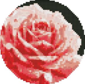 Алмазна мозаїка d19см АМ-R7919 Досконала троянда на круглому підрамнику з АВ стразами "Ідейка"