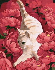 Розпис по номерах 40х50 КНО4347 Грайлива киця "Ідейка"