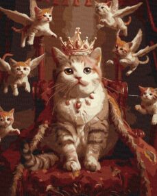 Розпис по номерах 40х50 КНО6643 Королівська кішка "Ідейка"