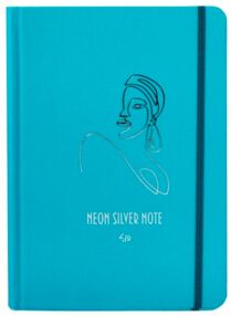 блокнот А5 96аркушів Neon silver note blue на резинці