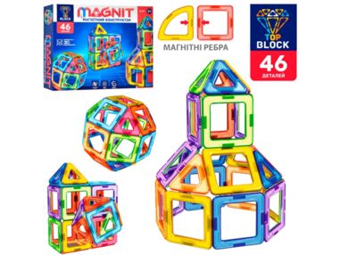 Конструктор магнітний наліпки цифри 46 деталей  BT007