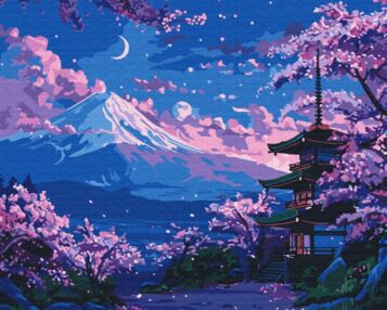 Розпис по номерах 40х50 BS54020 Храм біля гори Фудзі brushme Брашми
