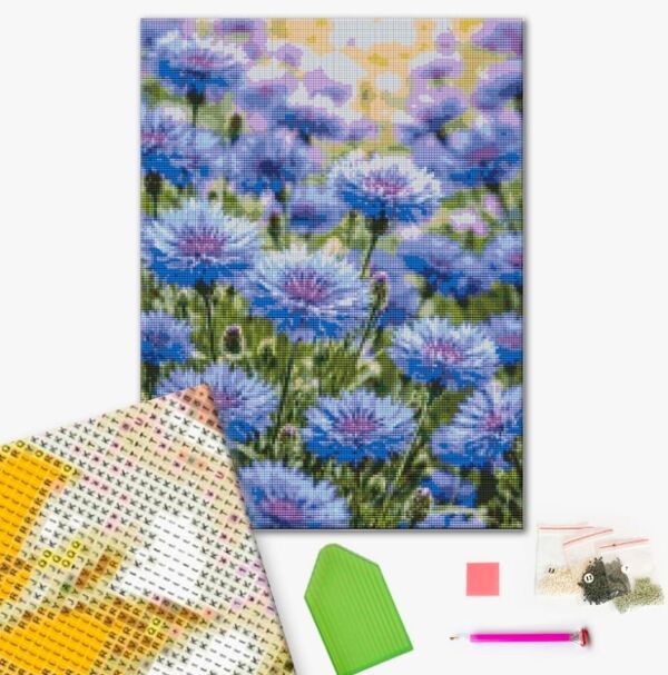 Алмазна мозаїка 40х50 DBS1296 Квітучі волошки brushme Брашми Ціна (цена) 322.50грн. | придбати  купити (купить) Алмазна мозаїка 40х50 DBS1296 Квітучі волошки brushme Брашми доставка по Украине, купить книгу, детские игрушки, компакт диски 1