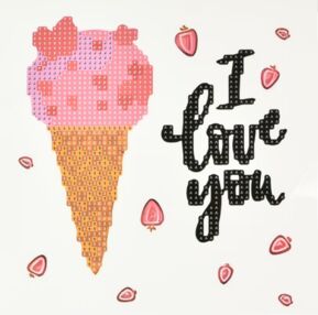 Алмазна мозаїка 18х18 JUB14417 Морозиво з любов'ю "Strateg"