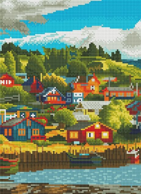Алмазна мозаїка 30х40 RDBS7013 Селище біля озера brushme Брашми Ціна (цена) 175.00грн. | придбати  купити (купить) Алмазна мозаїка 30х40 RDBS7013 Селище біля озера brushme Брашми доставка по Украине, купить книгу, детские игрушки, компакт диски 0