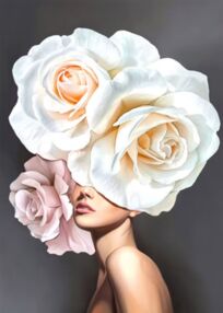 Алмазна мозаїка 30х40 JSDF82172 Дівчина троянда "Strateg"