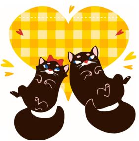 Розпис по номерах 20х20 HH7129 Пара чорних котів "Strateg"