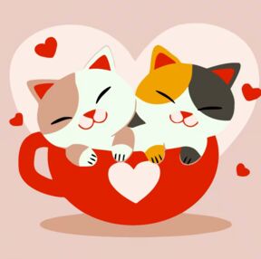 Розпис по номерах 20х20 HH7135 Котики у чашці "Strateg"