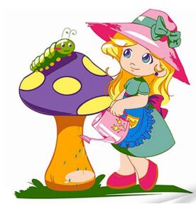 Розпис по номерах 30х30 ES-0880 Дівчинка з грибочком "Strateg"