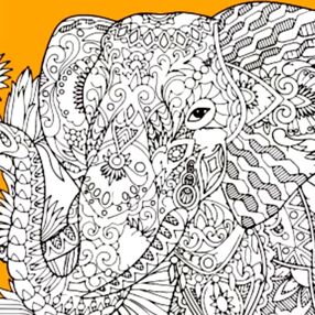 Розпис-антистрес 30х30 JCEE37101 Величний слон "Strateg"