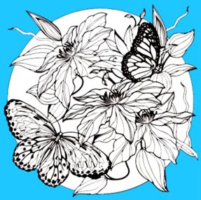 Розпис-антистрес 30х30 JCEE37118 Метелики над квітами "Strateg"