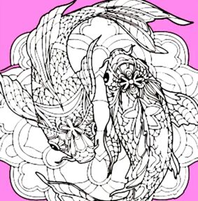 Розпис-антистрес 30х30 JCEE37119 Дві рибки у танці "Strateg"