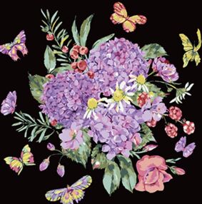 Розпис по номерах 40х40 AV4040-28 Барвиста композиція на чорному фоні "Strateg"