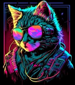 Розпис по номерах 40х40 AV4040-7 Крутий кіт у сонцезахисних окулярах на чорному фоні "Strateg"