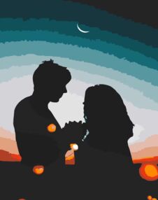 Розпис по номерах 40х50 DY018 Пропозиція під місяцем "Strateg"