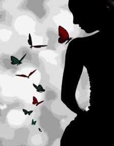 Розпис по номерах 40х50 DY035 Фігура з метеликами "Strateg"