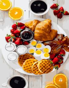 Розпис по номерах 40х50 GS1064 Яскравий сніданок "Strateg"