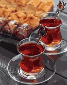 Розпис по номерах 40х50 GS1204 Чаювання з гарбузовим пирогом "Strateg"