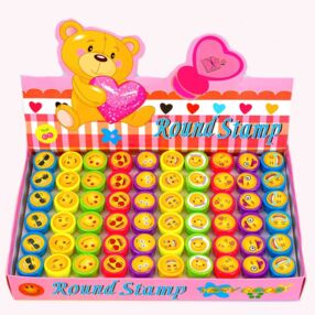 Штамп дитячий круглий Смайли 2,5 см в асортименті KA-23-1128