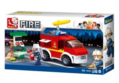 Конструктор Sluban  пожежна машина заправка фігурка 136 деталей М38-В0623
