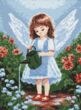 Алмазна мозаїка б/підрамн 30х40 АМС7938 Янголятко в саду "Ідейка" купити