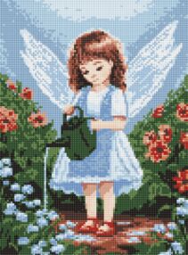 Алмазна мозаїка б/підрамн 30х40 АМС7938 Янголятко в саду "Ідейка"