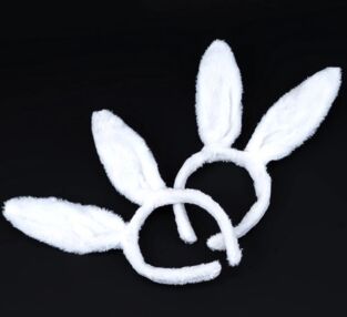 Обруч Зайчика хутряний білий MA-23-723