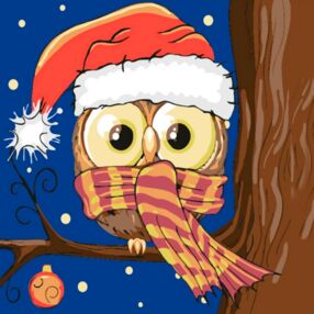 Розпис по номерах 20х20 HH5295 Сова на дереві "Strateg"