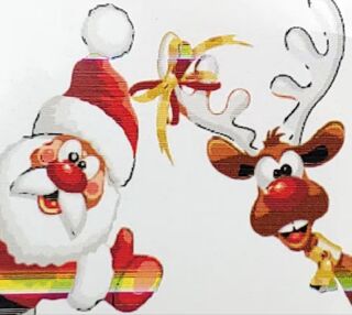 Розпис по номерах 20х20 HH6334 Дід Мороз з оленем "Strateg"