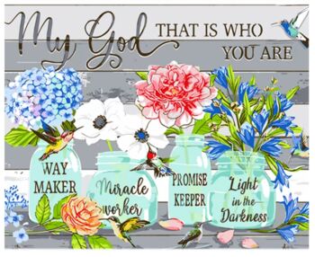 Розпис по номерах 40х50 MZ067 Чотири букети на кольоровому фоні "Strateg"