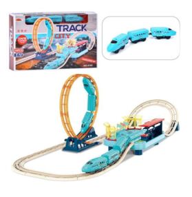 Залізниця локомотив 2 вагони 50 деталей 4145