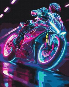 Розпис по номерах 40х50 BS54134 Неонова швидкість з флуоресцентними фарбами brushme Брашмі